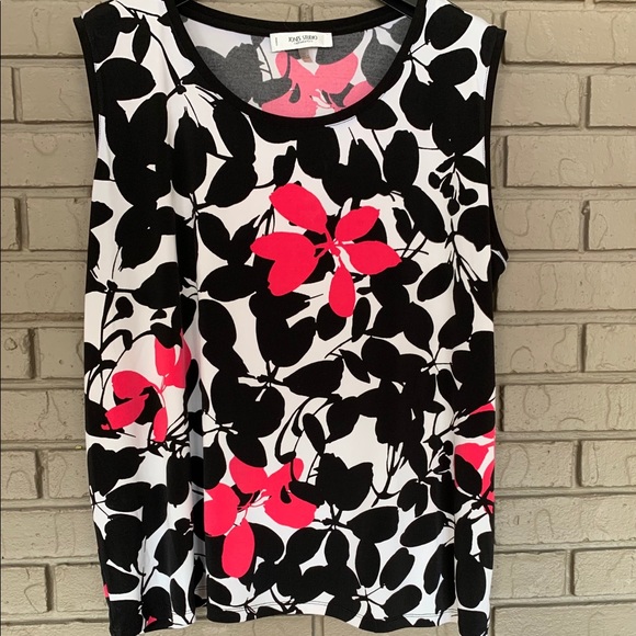 Jones Studio Tops - Jones New York Pink, Black and White Top